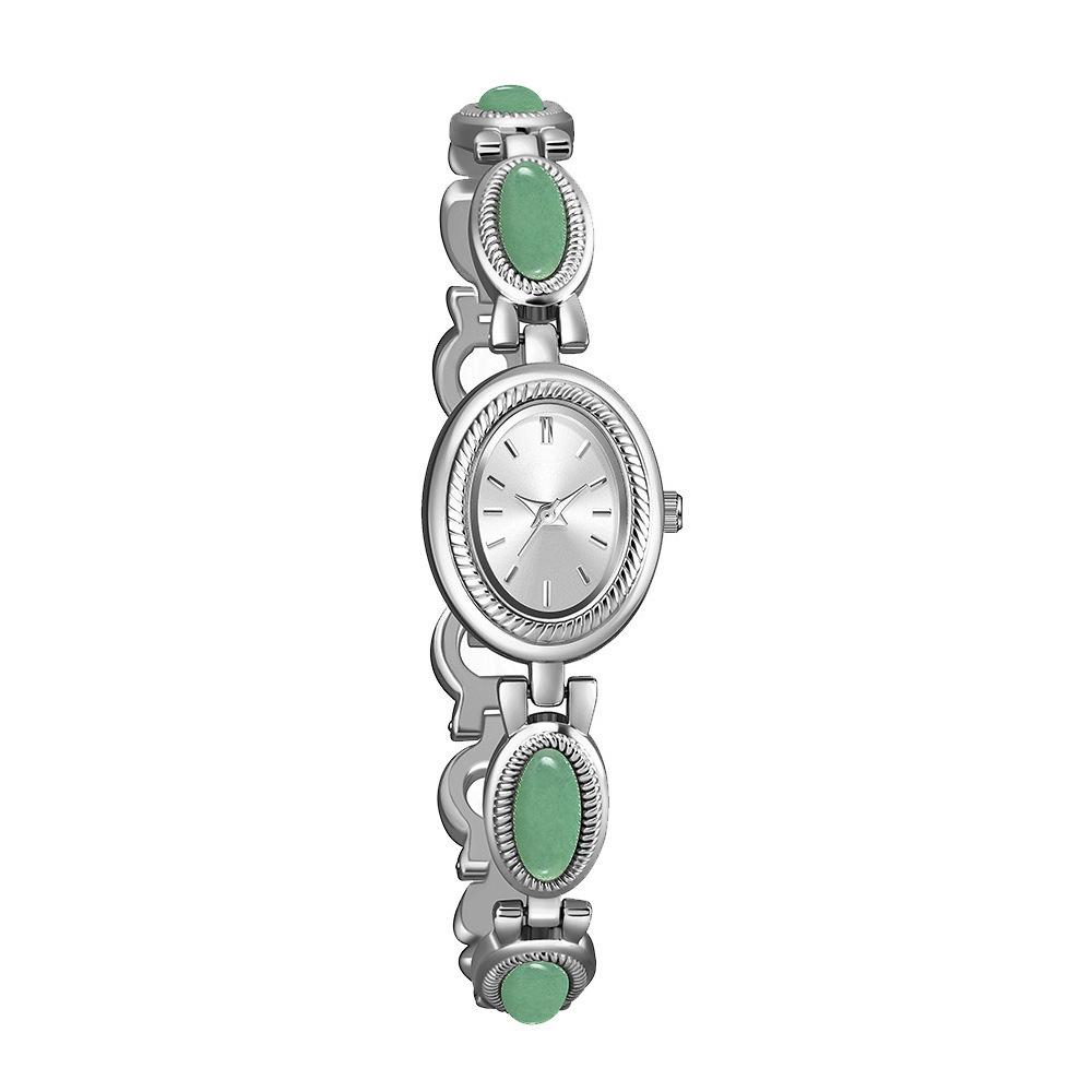 Oval Quartz Waterproof Wristwatch for Women Jade Bracelet Watch
Oval Quartz Waterproof Wristwatch for Women Jade Bracelet Watch