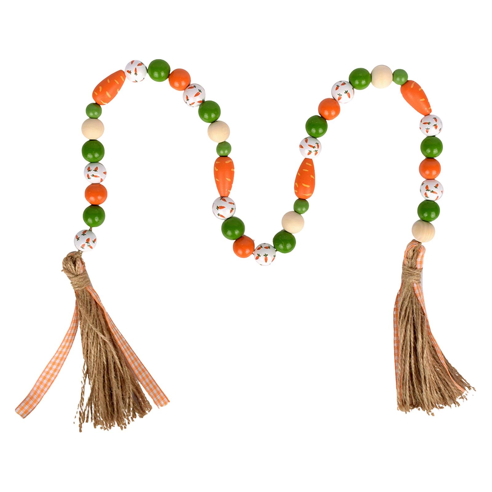Easter Wooden Bead Decorations With Tasseled Carrot Ornaments, Perfect For Spring, Can Be Hung The Mantel Or Fireplace Mantle. One Size
Easter Wooden Bead Decorations With Tasseled Carrot Ornaments, Perfect For Spring, Can Be Hung The Mantel Or Fireplace Mantle. One Size
