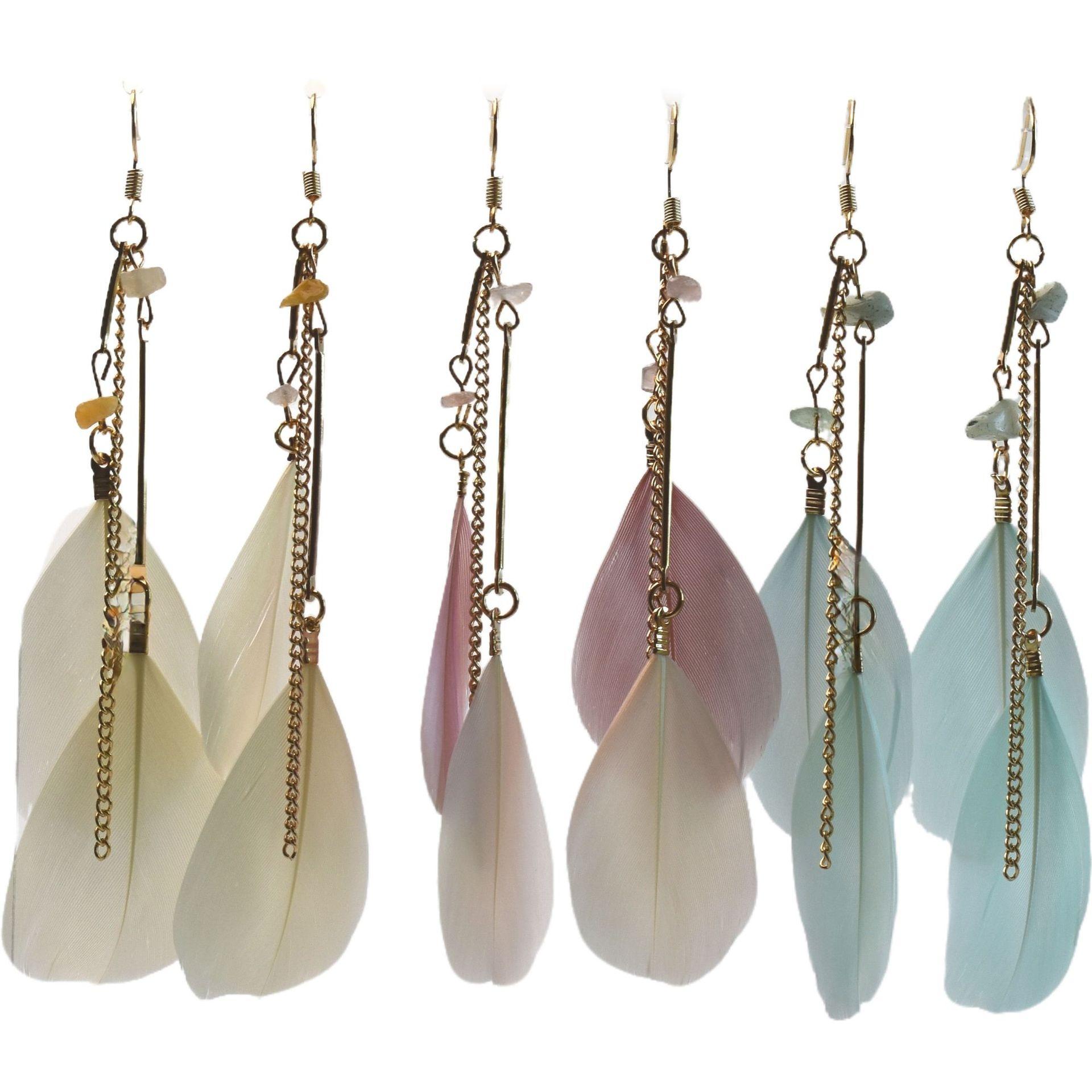 Famous Feather Earrings, Long Multi-Colored Chain Bohemian Feather Earrings Jewelry grass зелений колір
Famous Feather Earrings, Long Multi-Colored Chain Bohemian Feather Earrings Jewelry grass зелений колір