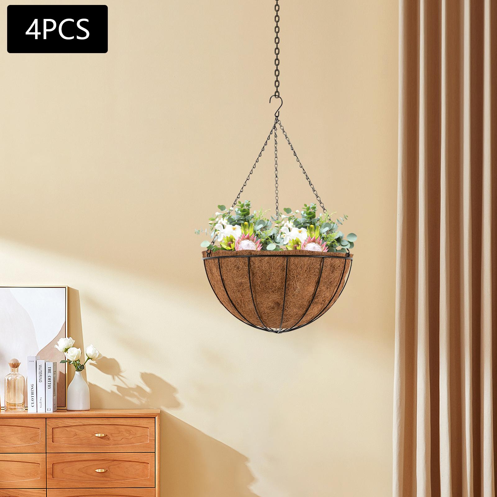 16 In Outdoor Plant Hanging Baskets, 4-Pack Large Garden Planters with Drainage Holes, Plastic Flower Pots for Patio Deck Decor коричневый
16 In Outdoor Plant Hanging Baskets, 4-Pack Large Garden Planters with Drainage Holes, Plastic Flower Pots for Patio Deck Decor коричневый