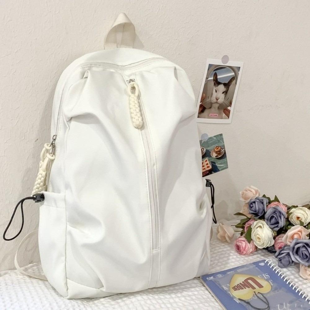 New Large Capacity Simple Backpack Solid Color Waterproof Student Backpack Lightweight College Bag Outdoors белый
New Large Capacity Simple Backpack Solid Color Waterproof Student Backpack Lightweight College Bag Outdoors белый