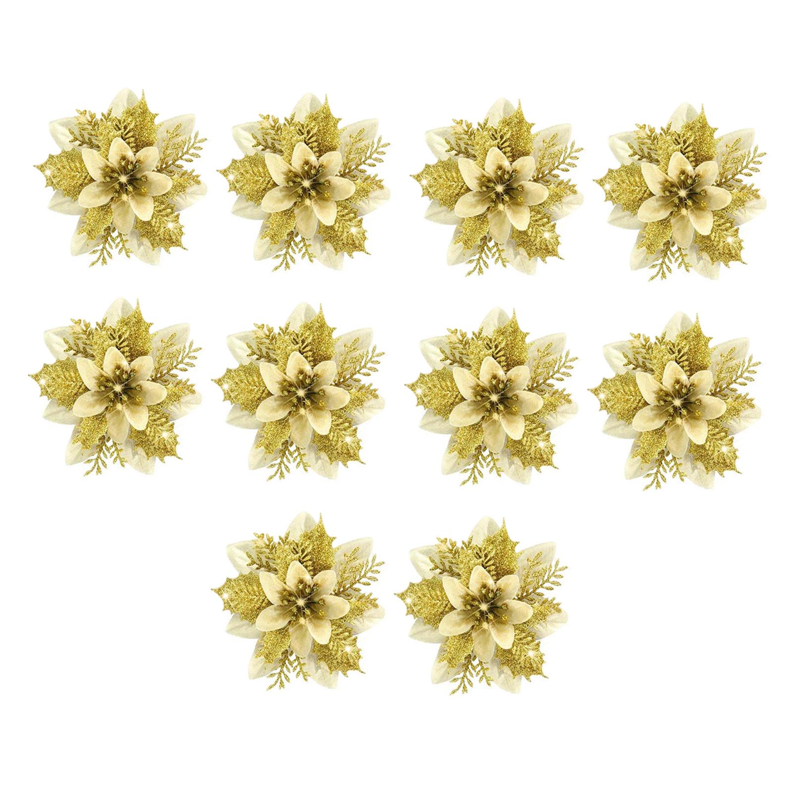 10Pcs Christmas Poinsettia Table Centerpiece Xmas Artificial Flowers Glitter Flowers for Cemetery Holiday Winter Wreath Wedding золотистий
10Pcs Christmas Poinsettia Table Centerpiece Xmas Artificial Flowers Glitter Flowers for Cemetery Holiday Winter Wreath Wedding золотистий