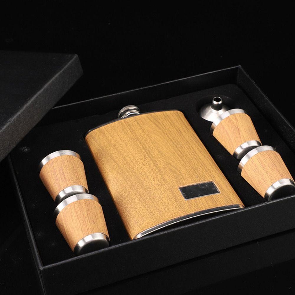 Wine Pot 9oz Wood Grain Hip Flask Set with Wine Cup and Funnel Thickened Wine Flagon Stainless Steel Retro Wine Bottle Whiskey
Wine Pot 9oz Wood Grain Hip Flask Set with Wine Cup and Funnel Thickened Wine Flagon Stainless Steel Retro Wine Bottle Whiskey