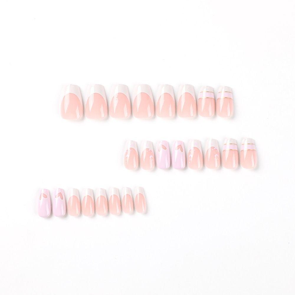 DIY Manicure Full Cover Gold Thread Press on Nails White French Hollow Heart Nail Art Fake Nails
DIY Manicure Full Cover Gold Thread Press on Nails White French Hollow Heart Nail Art Fake Nails