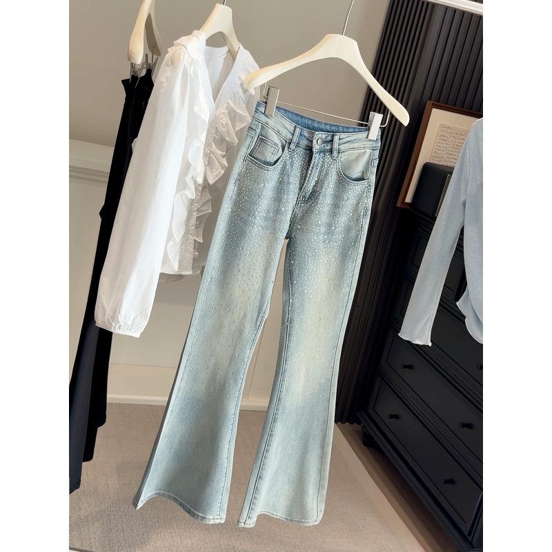 Small Gypsy Hot Diamond Slightly Pulled Jeans Women, Spring New High Waist Skinny Light Blue Flared Pants XL світло-синій колір
Small Gypsy Hot Diamond Slightly Pulled Jeans Women, Spring New High Waist Skinny Light Blue Flared Pants XL світло-синій колір