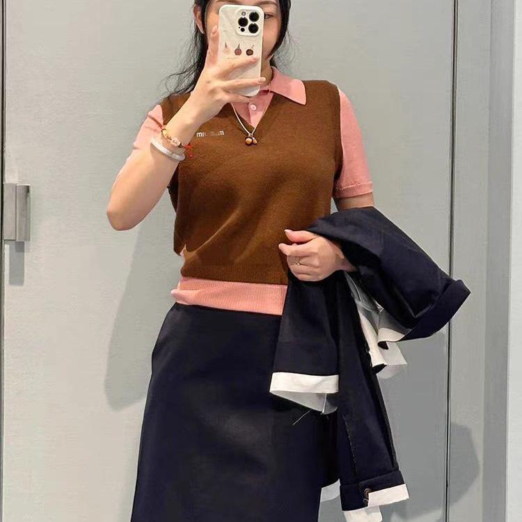 Spring/Summer Sweet Age-Defying Two-Piece Look Turn-Down Collar Wool Knit Short-Sleeve Women s Top Small розовый
Spring/Summer Sweet Age-Defying Two-Piece Look Turn-Down Collar Wool Knit Short-Sleeve Women s Top Small розовый