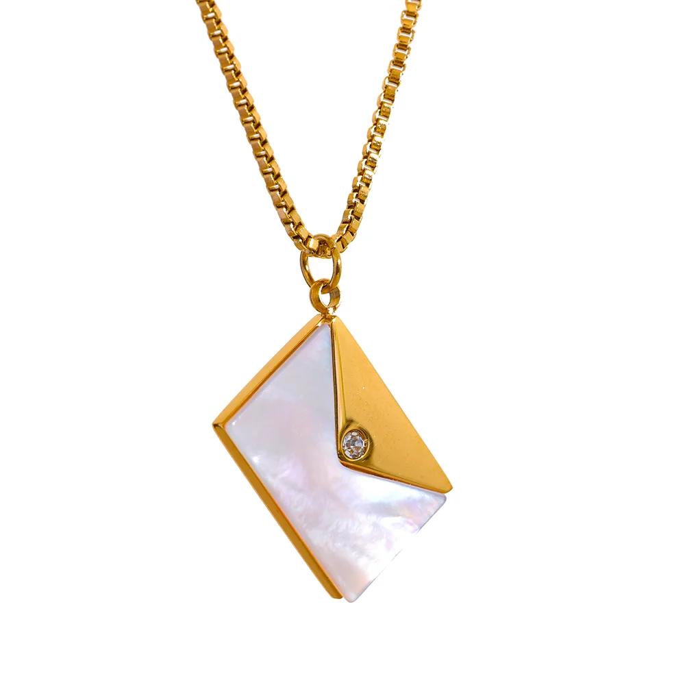 Yhpup Fashion Envelope Natural Shell Pendant Stainless Steel Chic Necklace for Women Stylish 18K PVD Plated Jewelry Bijoux
Yhpup Fashion Envelope Natural Shell Pendant Stainless Steel Chic Necklace for Women Stylish 18K PVD Plated Jewelry Bijoux