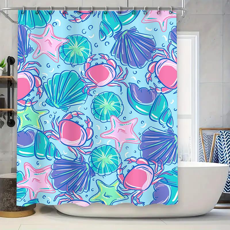 Vibrant Underwater World Shower Curtain Set Sea Shell Crab Starfish Design For Bathroom Decor W60H190(CM)-1 Pcs
Vibrant Underwater World Shower Curtain Set Sea Shell Crab Starfish Design For Bathroom Decor W60H190(CM)-1 Pcs