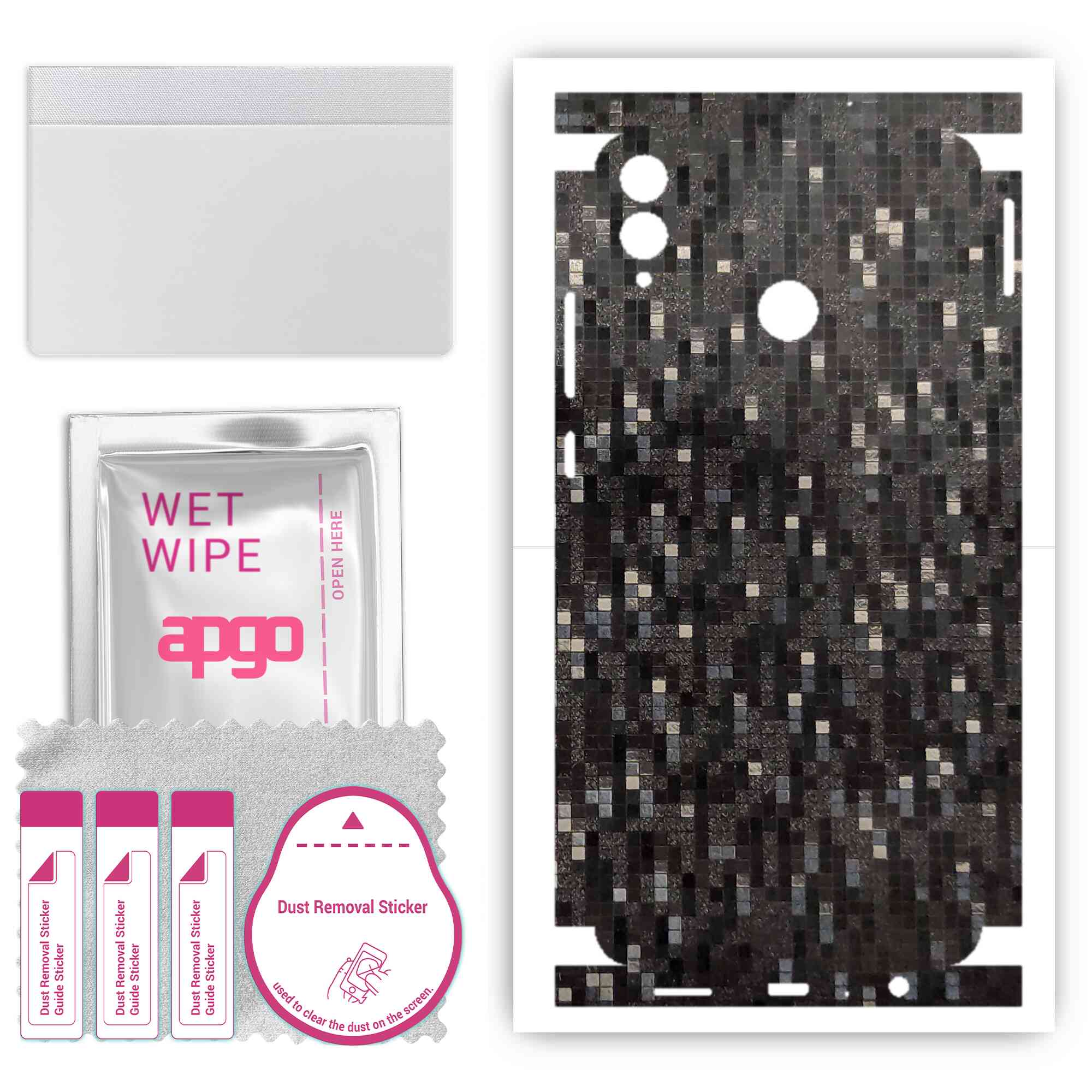 apgo Protective Skin Sticker for the back+sides compatible with Honor 8X, Full Wrap Film, Foil, Vinyl - Pattern Carbon Black Pixel
apgo Protective Skin Sticker for the back+sides compatible with Honor 8X, Full Wrap Film, Foil, Vinyl - Pattern Carbon Black Pixel