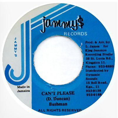 7inch Record BUSHMAN - Can t Please NONE Jammy s Records 1999 Jamaica Reggae, Ska & Dub Used
7inch Record BUSHMAN - Can t Please NONE Jammy s Records 1999 Jamaica Reggae, Ska & Dub Used