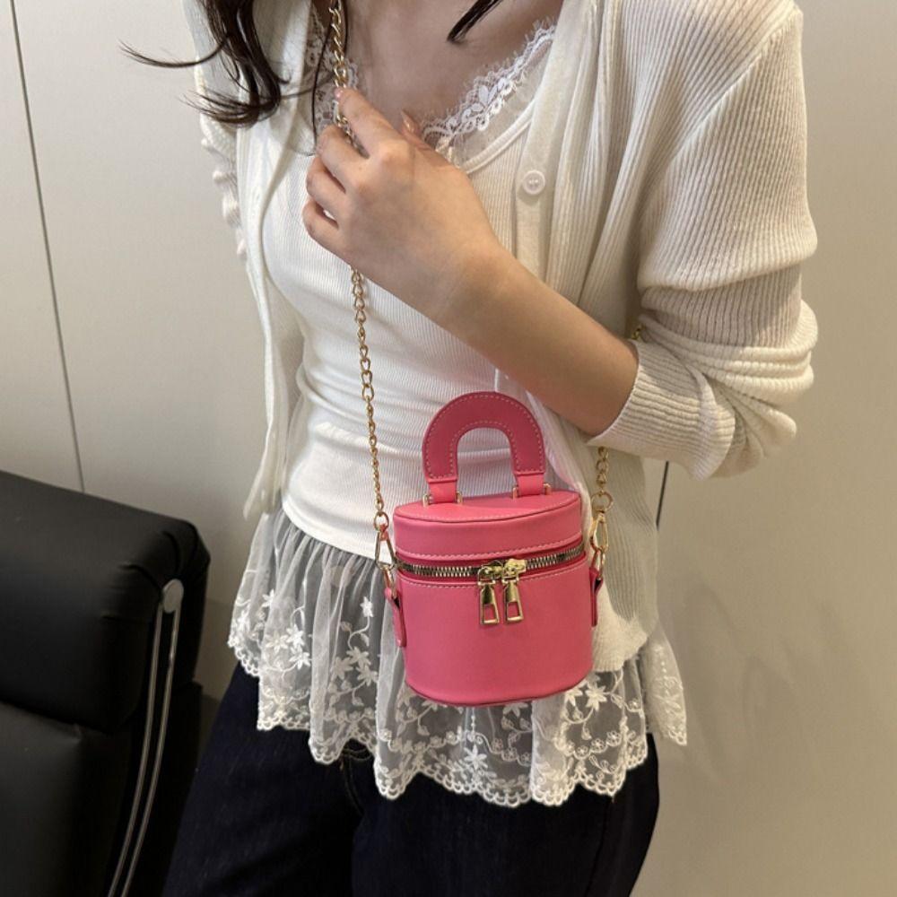 PU Leather Mini Lipstick Bag Solid Color Cylinder Bag Personality Box Crossbody Bag Women білий
PU Leather Mini Lipstick Bag Solid Color Cylinder Bag Personality Box Crossbody Bag Women білий