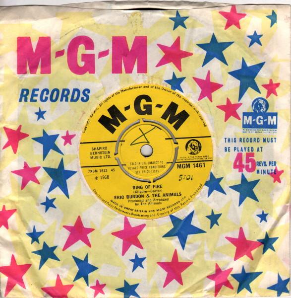 7inch Record ERIC BURDON & THE ANIMALS - Ring Of Fire MGM1461 MGM Records 1969 UK Rock Used
7inch Record ERIC BURDON & THE ANIMALS - Ring Of Fire MGM1461 MGM Records 1969 UK Rock Used