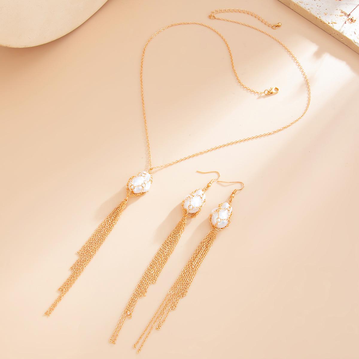 Boho Imitation Pearl Pendant Necklace Drop Earrings Women Long Tassel Chain Jewelry Accessory золотий
Boho Imitation Pearl Pendant Necklace Drop Earrings Women Long Tassel Chain Jewelry Accessory золотий
