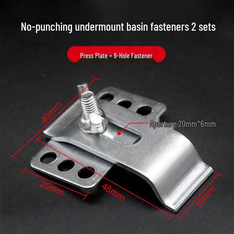 Stainless Steel Undermount Basin Fasteners: Anti-Drop Sink Mounting Brackets with Hooks and Buckles
Stainless Steel Undermount Basin Fasteners: Anti-Drop Sink Mounting Brackets with Hooks and Buckles