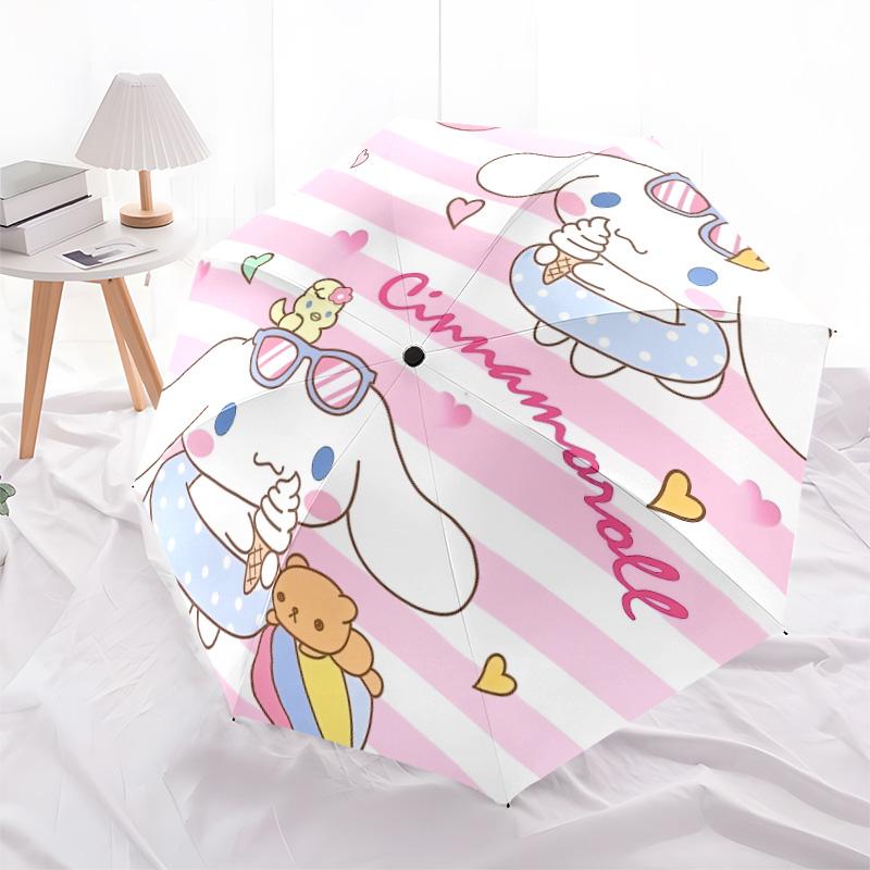 Cute Cinnamoroll pattern, automatic folding umbrella, portable and foldable design, 8 ribs, a Christmas or birthday gift.
Cute Cinnamoroll pattern, automatic folding umbrella, portable and foldable design, 8 ribs, a Christmas or birthday gift.