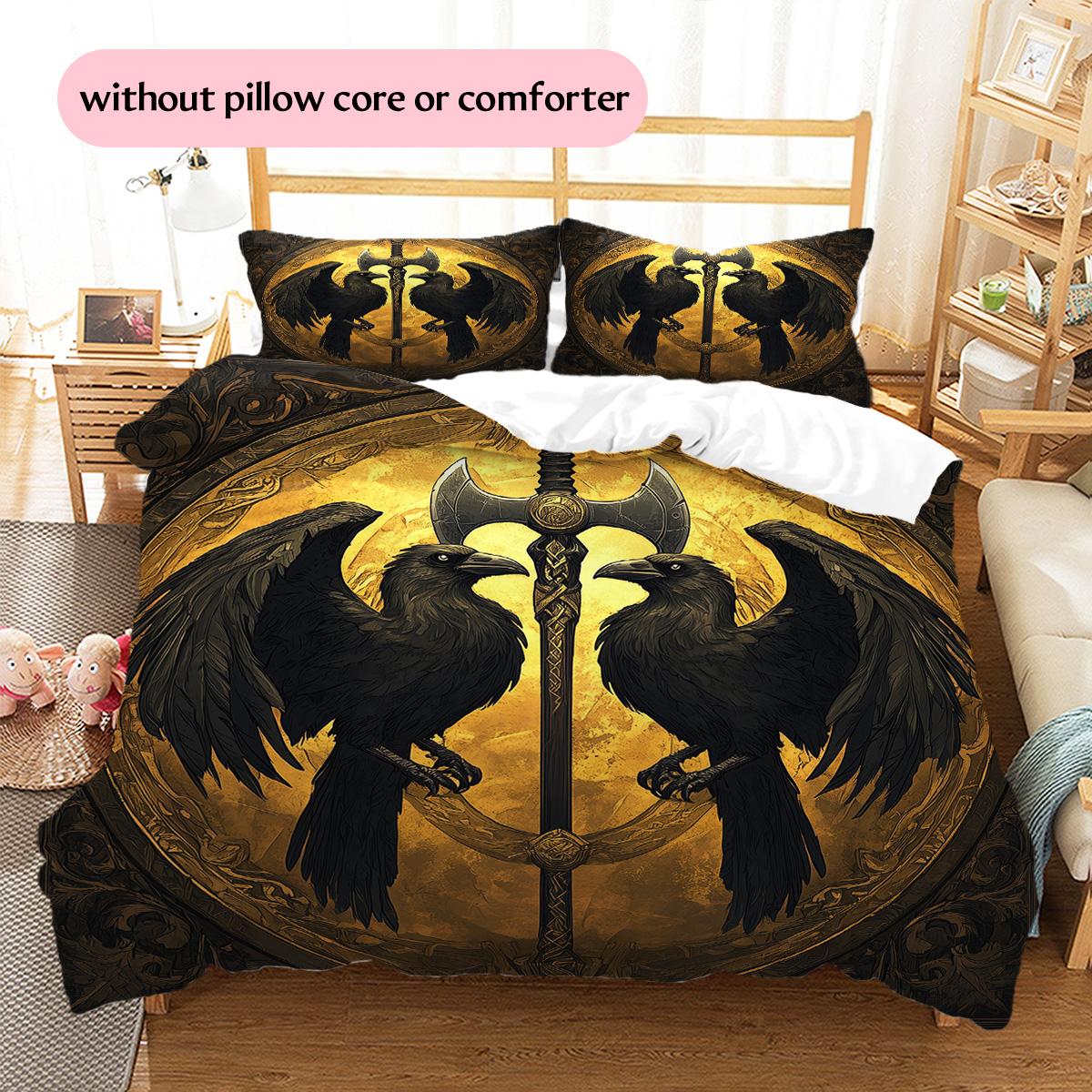Crow Pattern Bedding Quilt Set Home Decoration Gift (1 * duvet cover + 2 * pillowcase, without core) 135x200cm
Crow Pattern Bedding Quilt Set Home Decoration Gift (1 * duvet cover + 2 * pillowcase, without core) 135x200cm