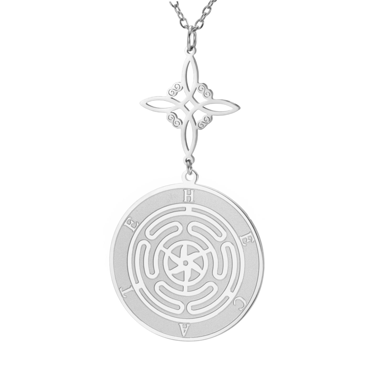 LIKGREAT Double Protection Witch Knot Necklace Hekate Wheel Charm Triple Moon Symbol Stainless Steel Jewelry Gift Double-sided
LIKGREAT Double Protection Witch Knot Necklace Hekate Wheel Charm Triple Moon Symbol Stainless Steel Jewelry Gift Double-sided