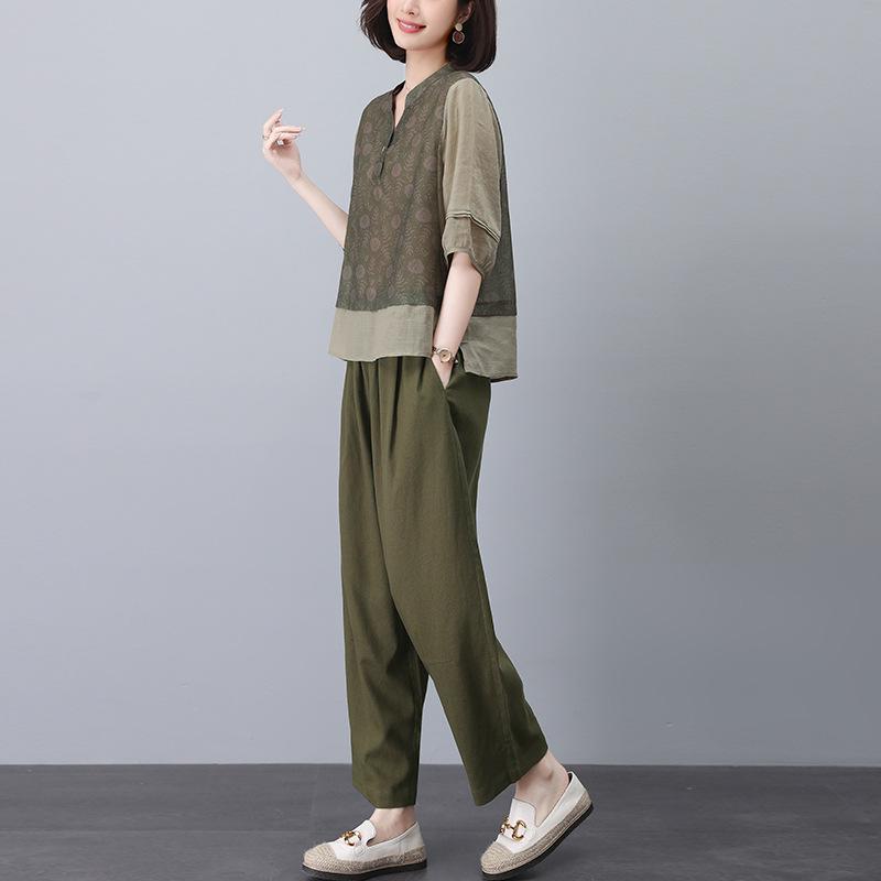 Women s Summer 2024 Ramie Casual Suit: Fashionable Cotton Linen Two-Piece Set for Middle-Aged, Plus-Size, Petite Mothers M (suggested 100-115 jin)
Women s Summer 2024 Ramie Casual Suit: Fashionable Cotton Linen Two-Piece Set for Middle-Aged, Plus-Size, Petite Mothers M (suggested 100-115 jin)