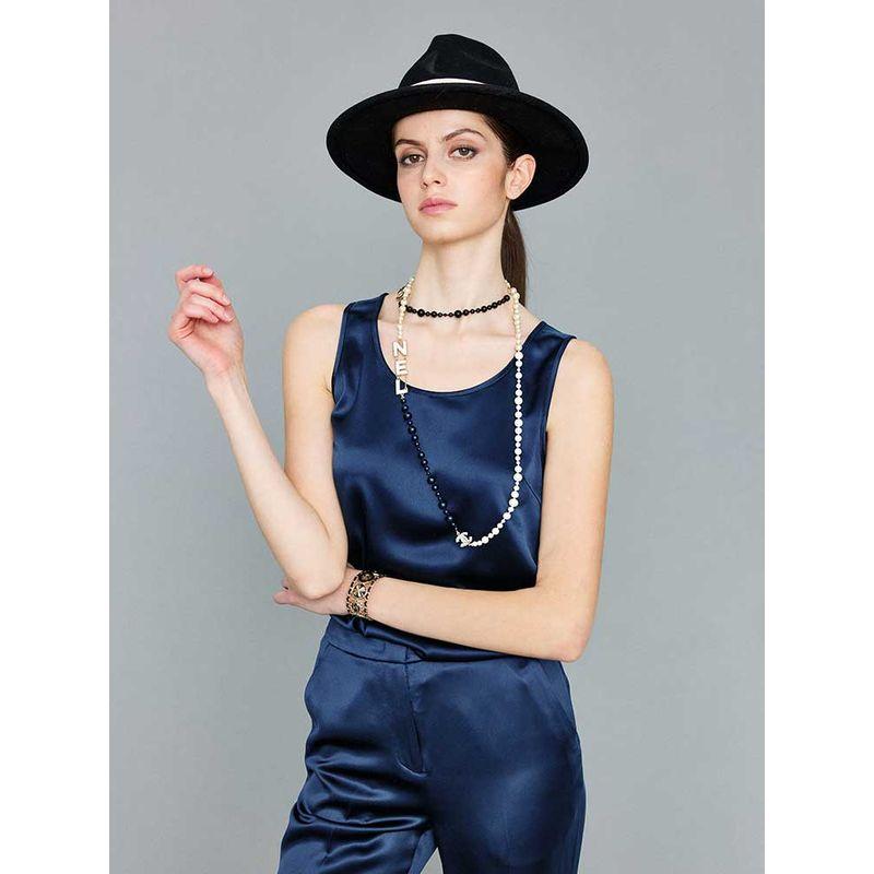Blacknini Yin Huafu Natural Draping Wave Triacetate Satin Cool Feeling Vest Wide Leg Pants Navy Blue (Vest) M
Blacknini Yin Huafu Natural Draping Wave Triacetate Satin Cool Feeling Vest Wide Leg Pants Navy Blue (Vest) M