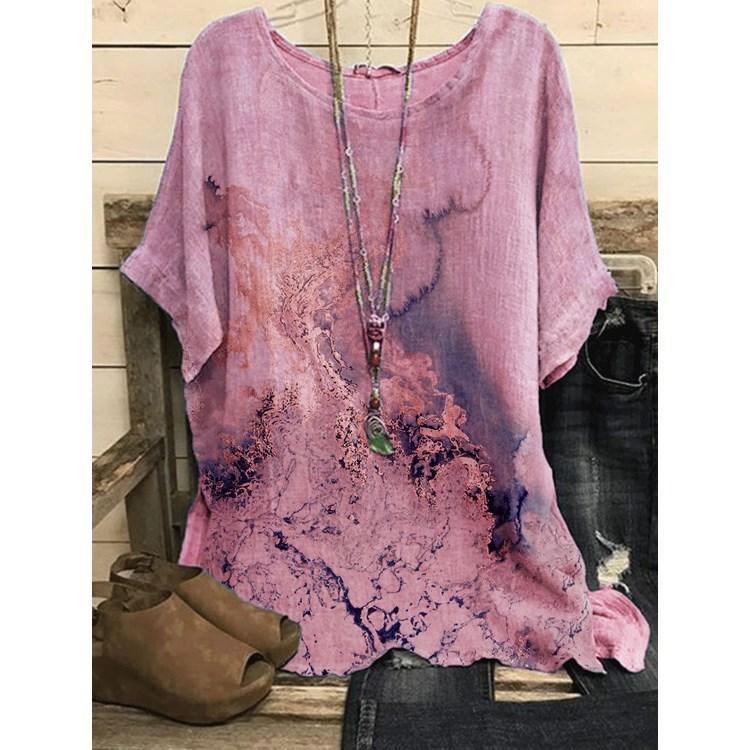 Extended sizes Casual Summer T-shirt Ladies s Plus Fluid Print Short Sleeve Round Neck Medium Stretch Tee 4XL розовый
Extended sizes Casual Summer T-shirt Ladies s Plus Fluid Print Short Sleeve Round Neck Medium Stretch Tee 4XL розовый