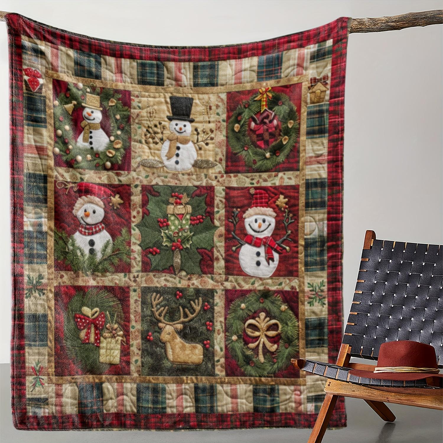 Comfortable Retro Christmas Wreath Snowman Plaid Flannel Blanket Soft Warm Sofas Beds Cars Offices Camping Gift for All Seasons 30x40in
Comfortable Retro Christmas Wreath Snowman Plaid Flannel Blanket Soft Warm Sofas Beds Cars Offices Camping Gift for All Seasons 30x40in