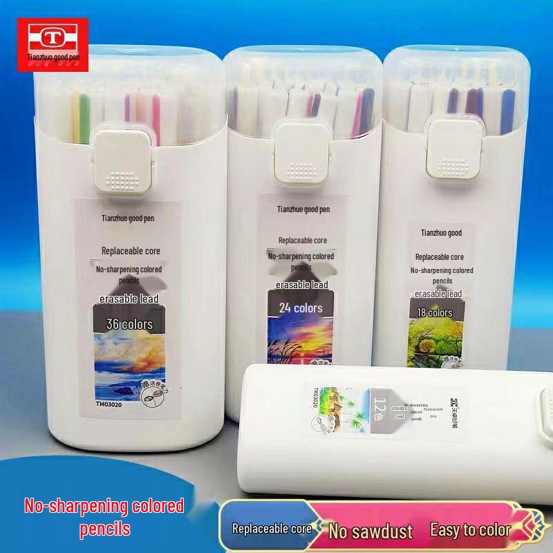 Tianzhu 3.0 Erasable Mechanical Colored Pencils with Replaceable Lead for Student Art and Hand-drawn Creations 5 tubes of lead (colors as noted)
Tianzhu 3.0 Erasable Mechanical Colored Pencils with Replaceable Lead for Student Art and Hand-drawn Creations 5 tubes of lead (colors as noted)