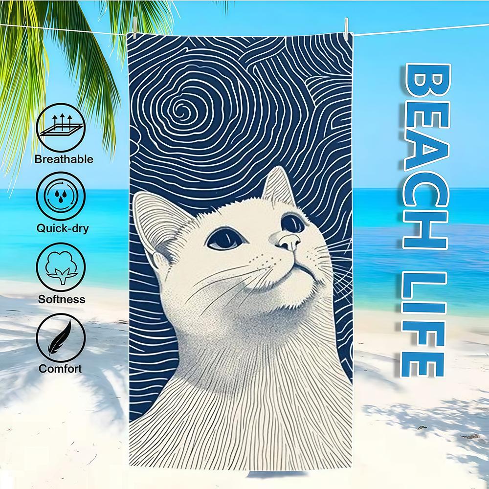 Towel White Stripes Textile Bathrobe Beach Quick-Drying Cat Lightweight Portable Zebra Black Camping Swim Pool Travel W40*H60(CM)
Towel White Stripes Textile Bathrobe Beach Quick-Drying Cat Lightweight Portable Zebra Black Camping Swim Pool Travel W40*H60(CM)
