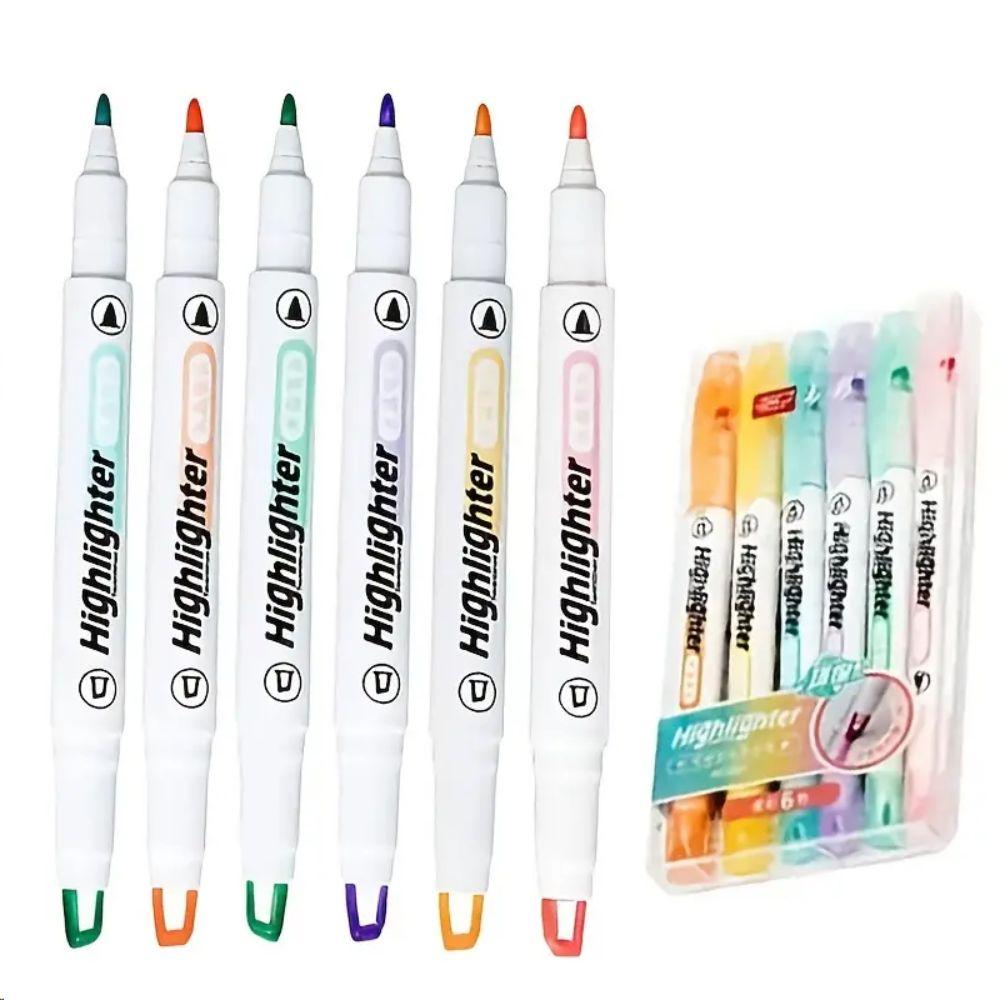 Plastic Highlighter Pens Double Tip Macaron Color Markers Highlighters Stationery Set Photo Album 6 colors
Plastic Highlighter Pens Double Tip Macaron Color Markers Highlighters Stationery Set Photo Album 6 colors
