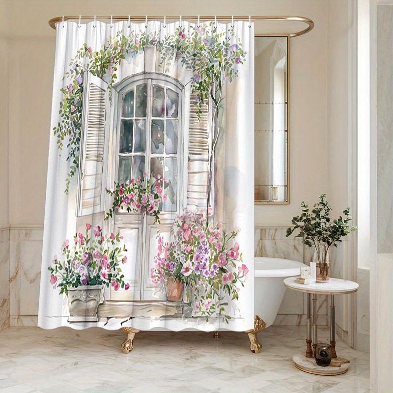 Watercolor French Window Shower Curtain With Pink Flowers And Green Vines Shabby Chic Style For Farmhouse Bathroom Decor W60H190(CM)-1 Pcs
Watercolor French Window Shower Curtain With Pink Flowers And Green Vines Shabby Chic Style For Farmhouse Bathroom Decor W60H190(CM)-1 Pcs