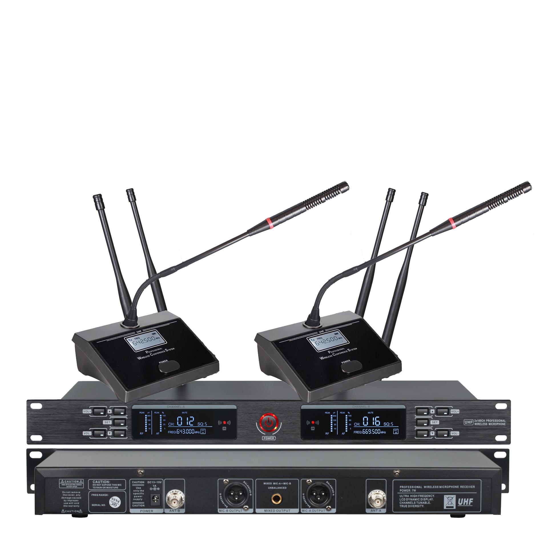 Dual Wireless Conference Microphone System with True Diversity UK Plug
Dual Wireless Conference Microphone System with True Diversity UK Plug