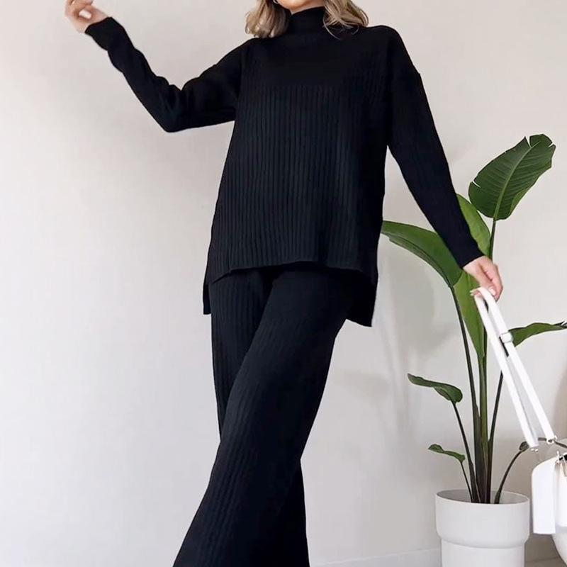 Women s High Neck Knit Top and Wide Leg Pants Set in Multiple Colors S
Women s High Neck Knit Top and Wide Leg Pants Set in Multiple Colors S