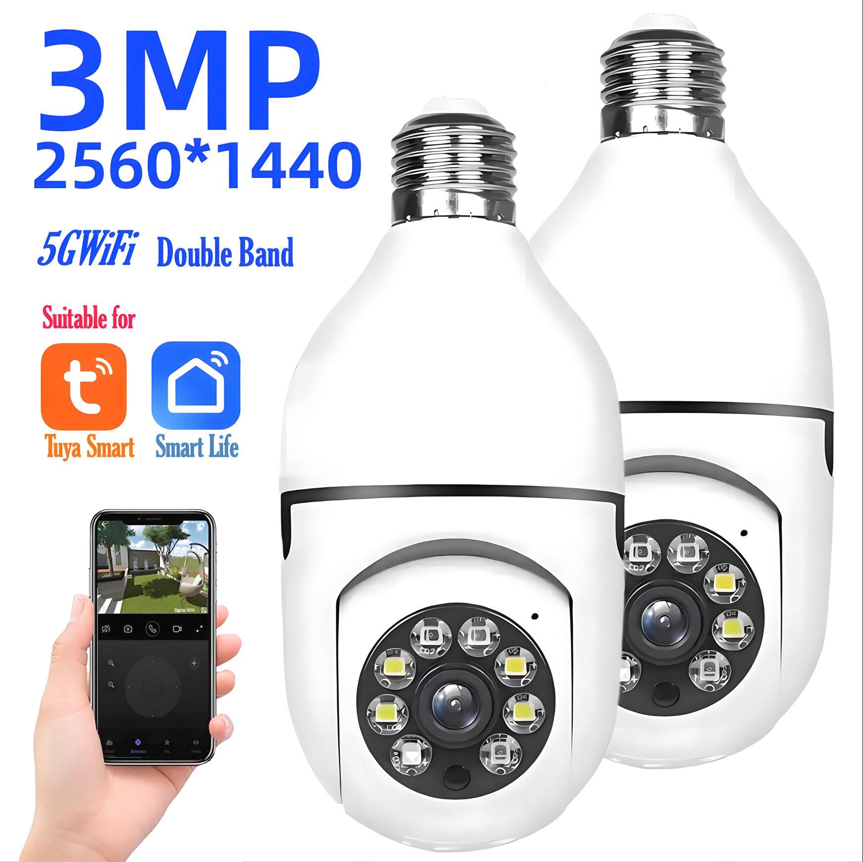 Tuya 3MP/2MP 5G Dual-band Bulb Camera Automatically Tracks Bidirectional Audio Indoor Full Color Night E27 IP Camera Smart Home 2MP 2.4G Tuya
Tuya 3MP/2MP 5G Dual-band Bulb Camera Automatically Tracks Bidirectional Audio Indoor Full Color Night E27 IP Camera Smart Home 2MP 2.4G Tuya