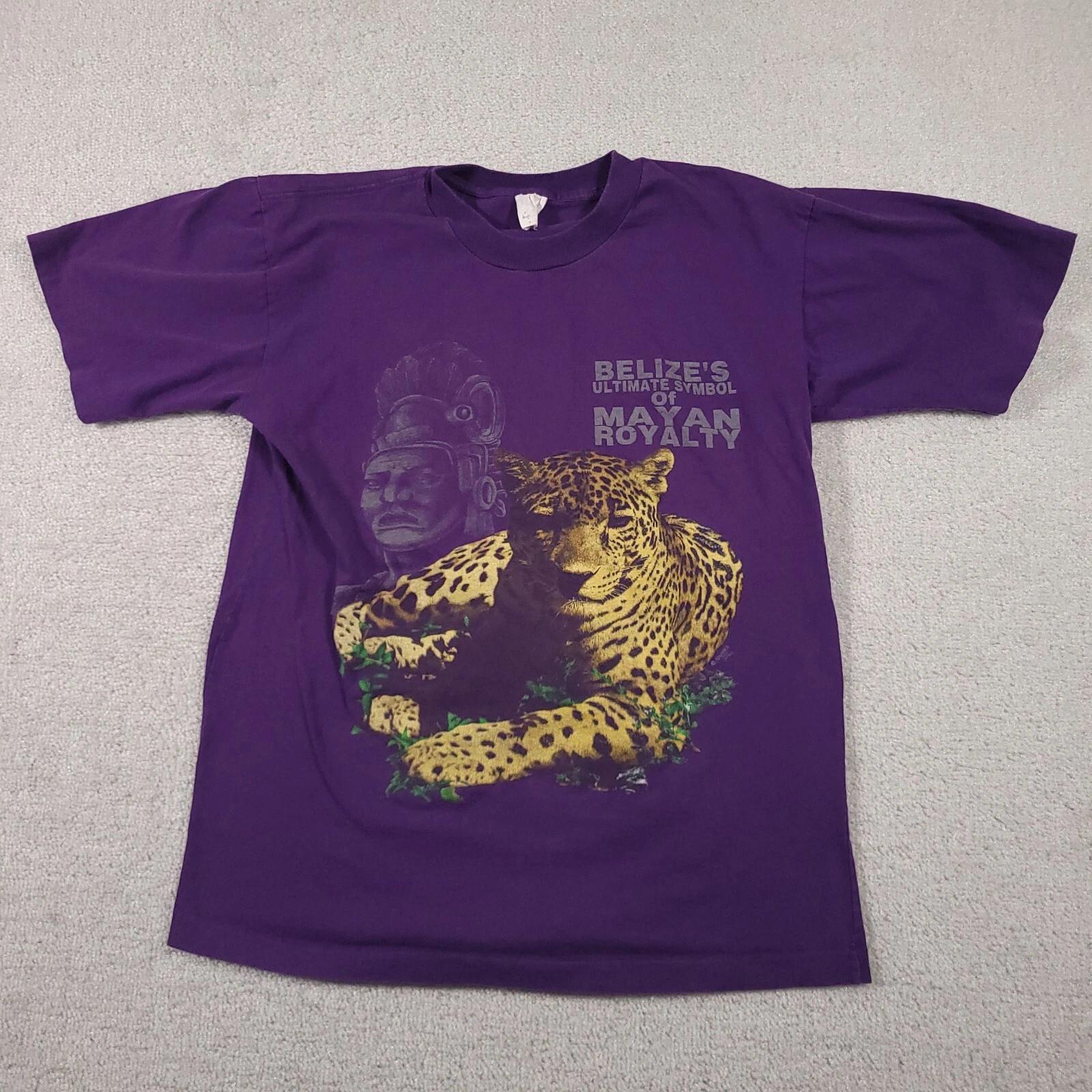Vintage Mayan Royalty Leopard T-Shirt Belize Mens Medium Purple Single Stitch 150
Vintage Mayan Royalty Leopard T-Shirt Belize Mens Medium Purple Single Stitch 150