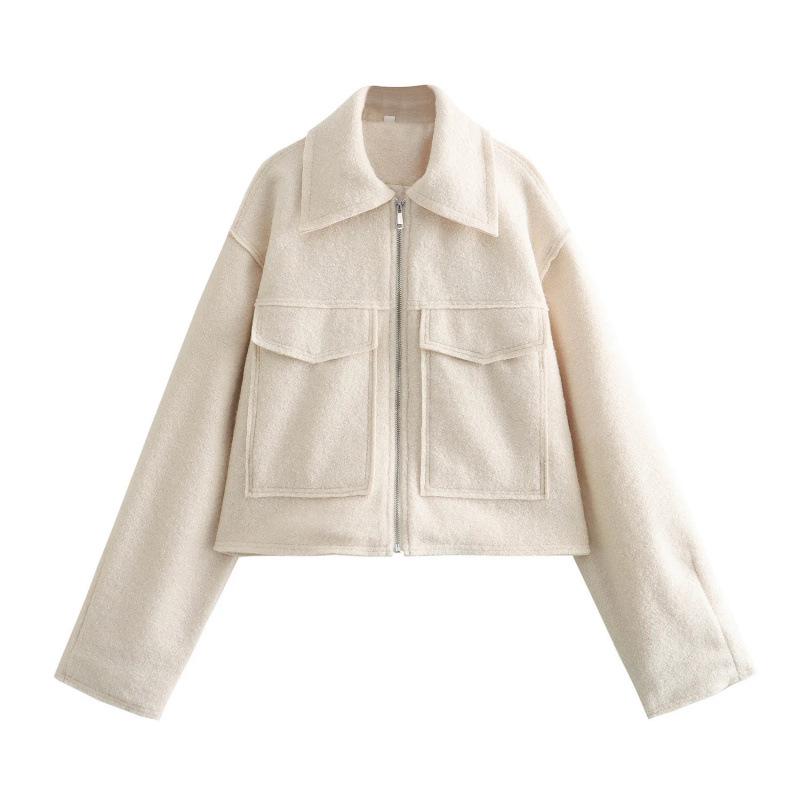 European & American Women s Pearl Leather Wool Short Jacket Coat Medium абрикосовий
European & American Women s Pearl Leather Wool Short Jacket Coat Medium абрикосовий