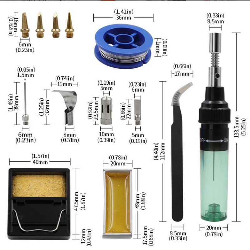 Портативный газовый паяльник 12 в 1 Газовая горелка 1300 градусов Цельсия Газовый набор Регулируемое пламя Сварочные инструменты Тепловая пушка Pack of 1
Портативный газовый паяльник 12 в 1 Газовая горелка 1300 градусов Цельсия Газовый набор Регулируемое пламя Сварочные инструменты Тепловая пушка Pack of 1