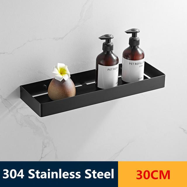 Stainless steel Chrome Bathroom Shelves toilet Storage holder Kitchen Wall Shelf Shower Storage Rack Black Bathroom Accessories
Stainless steel Chrome Bathroom Shelves toilet Storage holder Kitchen Wall Shelf Shower Storage Rack Black Bathroom Accessories