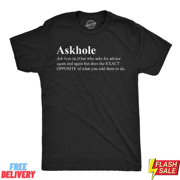 Mens Funny T Shirts Askhole Definition Sarcastic Graphic Novelty Tee for Men sal Unisex T-Shirt XXXL
Mens Funny T Shirts Askhole Definition Sarcastic Graphic Novelty Tee for Men sal Unisex T-Shirt XXXL