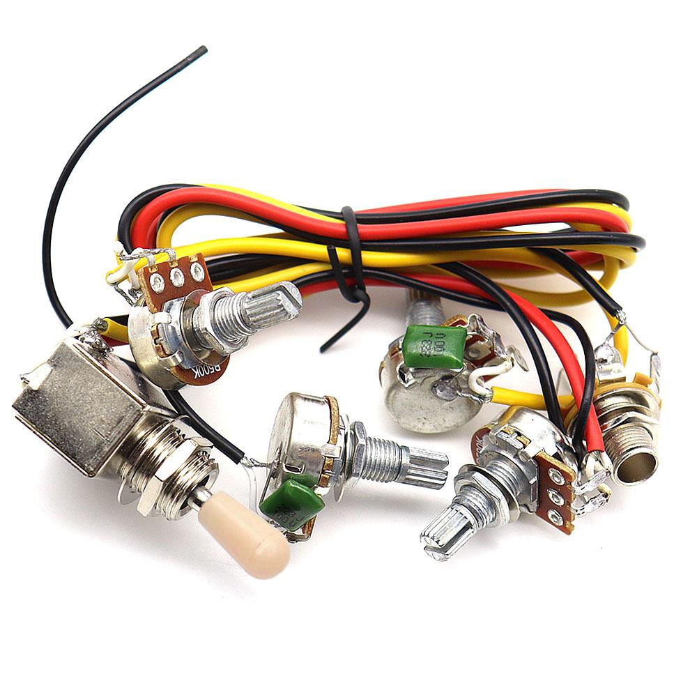 1 Set Guitar Wiring Harness Prewired 2v2t 3way Toggle Switch Jack 500k Pots
1 Set Guitar Wiring Harness Prewired 2v2t 3way Toggle Switch Jack 500k Pots