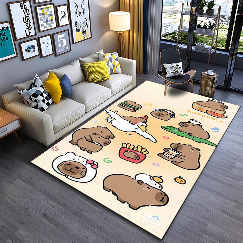 Cute Capybara Cartoon Pattern Carpet for Kids Room or Living Space Suitable for use as an anti-slip for living room bedroom sofas 40x60cm( 15x23in )
Cute Capybara Cartoon Pattern Carpet for Kids Room or Living Space Suitable for use as an anti-slip for living room bedroom sofas 40x60cm( 15x23in )