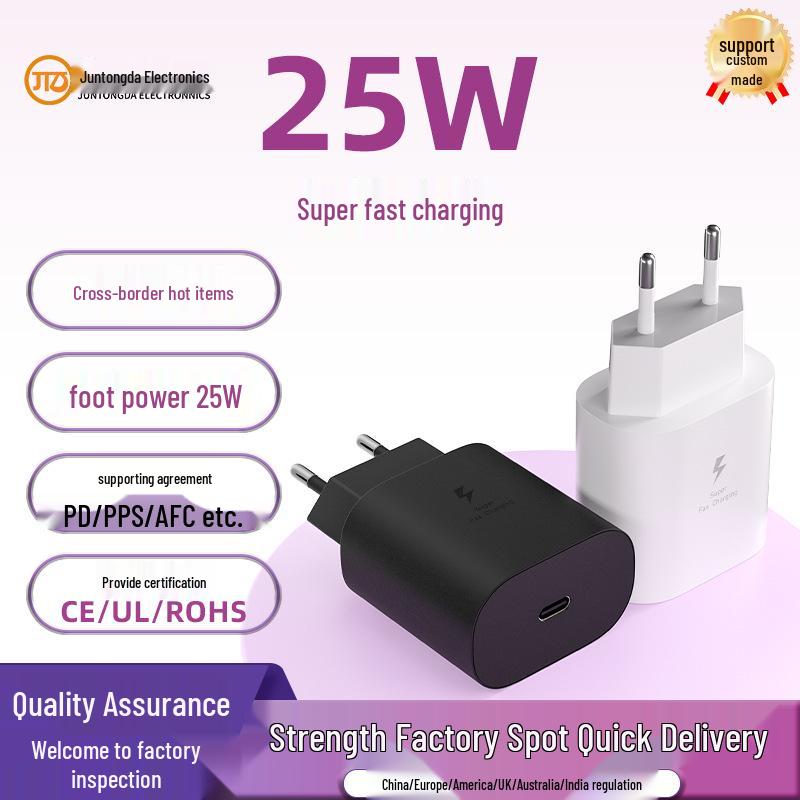 Samsung 25W PD Super Charger для S20/S24 - EU, UK, Type-C, AU Сумісний. 1M Fast Charging Data Cable
Samsung 25W PD Super Charger для S20/S24 - EU, UK, Type-C, AU Сумісний. 1M Fast Charging Data Cable