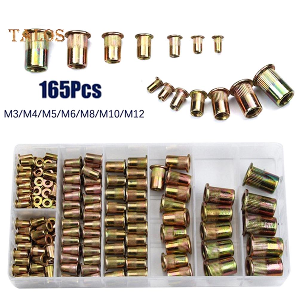 165 шт. M3 M4 M5 M6 M8 M10 M12 с резьбой, металлические заклепки, гайки, набор аксессуаров one size
165 шт. M3 M4 M5 M6 M8 M10 M12 с резьбой, металлические заклепки, гайки, набор аксессуаров one size
