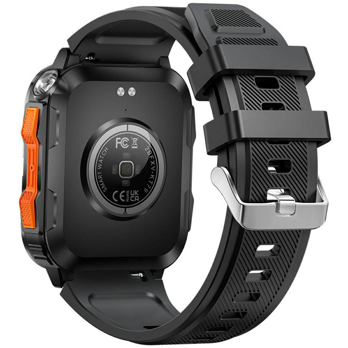 KT79 1.96 Inch Outdoor Rugged Smart Watch with Flashlight Bluetooth-Compatible Call Sports Tracker Health Monitor Black/White
KT79 1.96 Inch Outdoor Rugged Smart Watch with Flashlight Bluetooth-Compatible Call Sports Tracker Health Monitor Black/White