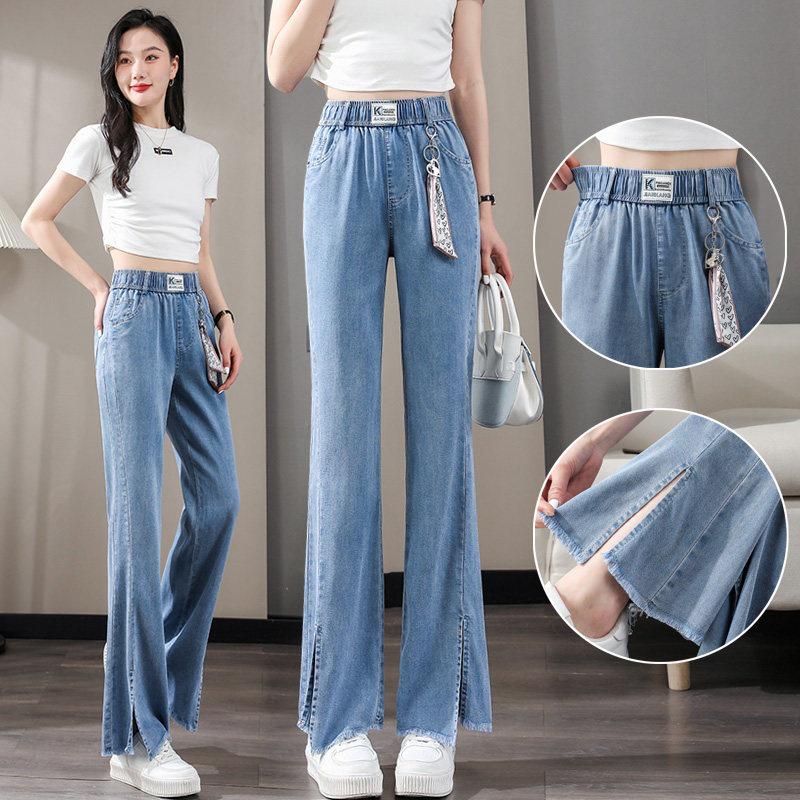 Women s Tencel Ice Silk Flare Jeans - Loose, Soft, Elastic Waist, Summer Pants S for 40-47kg
Women s Tencel Ice Silk Flare Jeans - Loose, Soft, Elastic Waist, Summer Pants S for 40-47kg