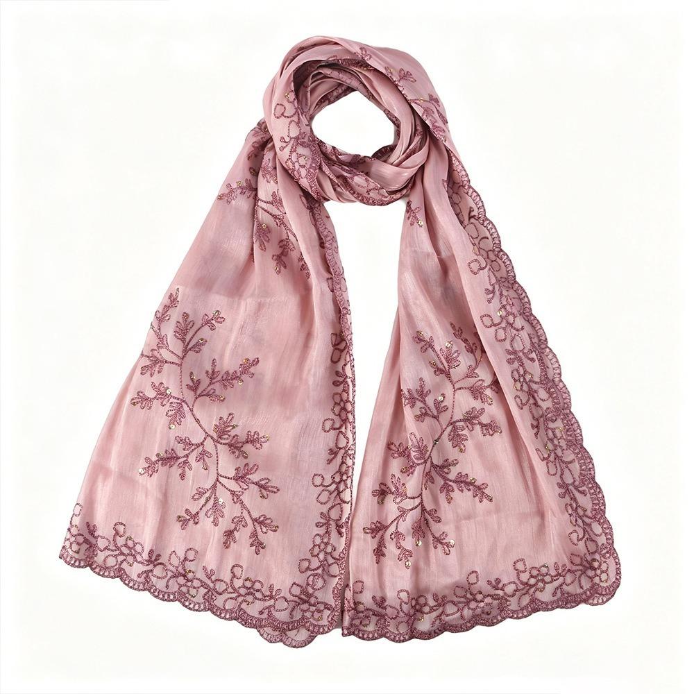Flowy Sequin Floral Hijab Soft Satin Lace Edge Shawl Glitter Shiny Headscarf Wedding Occasion 09
Flowy Sequin Floral Hijab Soft Satin Lace Edge Shawl Glitter Shiny Headscarf Wedding Occasion 09