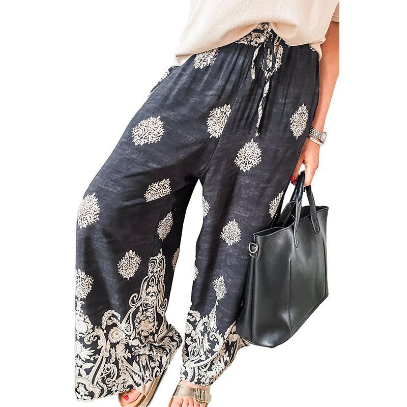 Summer New Arrival Retro Print High Waist Loose Pants Women 2025 Fashion Niche Loose Slimming Drawstring Casual Pants Women Black S code fits (45.00 kg-55.00 kg
Summer New Arrival Retro Print High Waist Loose Pants Women 2025 Fashion Niche Loose Slimming Drawstring Casual Pants Women Black S code fits (45.00 kg-55.00 kg