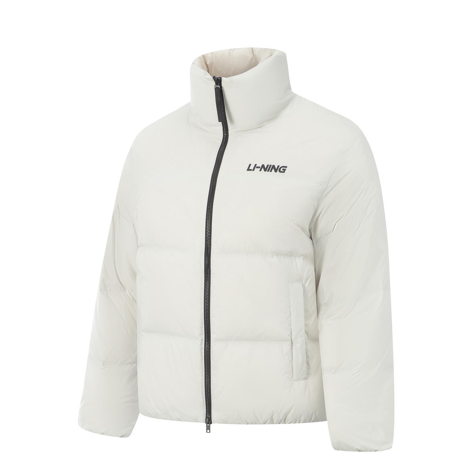 Li-Ning Серия Спортивный Стиль Письмо Молния Стойка Воротник Универсальная Повседневная Спортивная Пуховая Куртка Унисекс верхняя одежда AYMV427-1 XXL