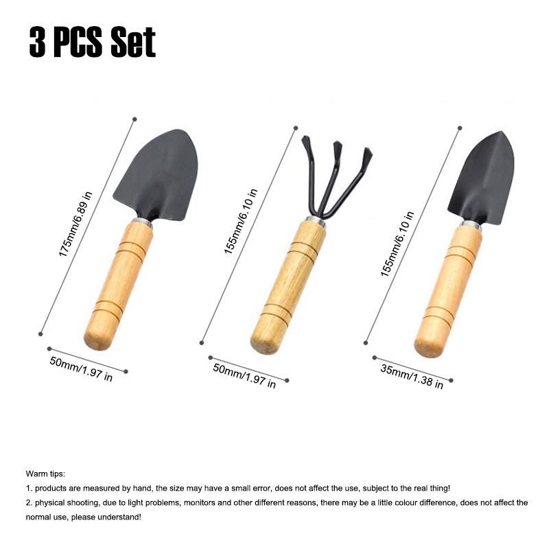 Gardening Tools 3 PCS Set Iron Shovel Rake for Garden Potting Flowers Soil loosening Planting Transplanting Hand Tools Kit
Gardening Tools 3 PCS Set Iron Shovel Rake for Garden Potting Flowers Soil loosening Planting Transplanting Hand Tools Kit