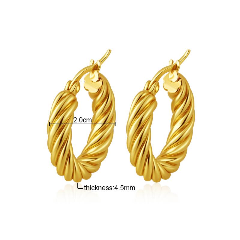 Classic Fashion Round Stainless Steel Twist Hoop Earrings For Women 4.5mm Thick Ear Buckle Gold Copper Color Earrings Zircon
Classic Fashion Round Stainless Steel Twist Hoop Earrings For Women 4.5mm Thick Ear Buckle Gold Copper Color Earrings Zircon