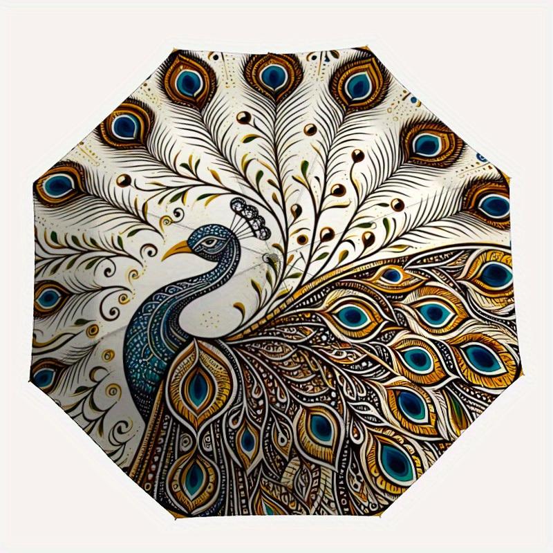 1pc Peacock Feather Automatic Open/close, Heavy-Duty Iron Frame & 8-Rib structure, Compact Folding Umbrella for Women/Men, All-Season Travel, Hallowee
1pc Peacock Feather Automatic Open/close, Heavy-Duty Iron Frame & 8-Rib structure, Compact Folding Umbrella for Women/Men, All-Season Travel, Hallowee