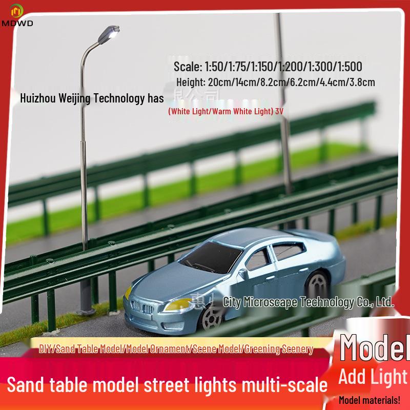 DIY Model Street Light: Single Head Steel Pipe, 3V Simulation Single Emitting 4.4cm Warm White
DIY Model Street Light: Single Head Steel Pipe, 3V Simulation Single Emitting 4.4cm Warm White